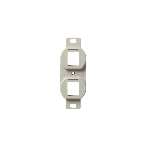 Hubbell Premise Wiring Outlet Frame, Duplex 106, 2-Port, Light Almond/Office White BR106C